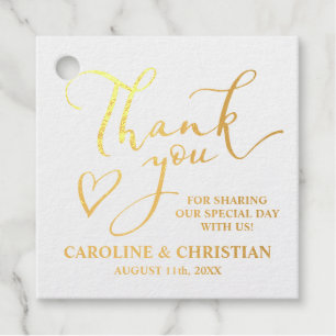BEDANKT U WEINIG GOEDE Foil Heart Wedding Bedankjes Labels