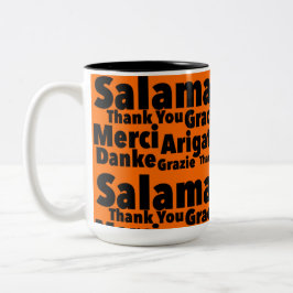 Bedankt uit 6 landen Print Novelty: Salamat Tweekleurige Koffiemok