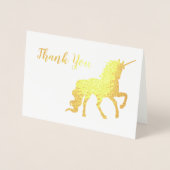 Bedankt Unicorn Birthday Gold Folie Kaarten (Voorkant)