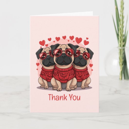 Bedankt Valentijnsdag Pug Dogs (Voorkant)