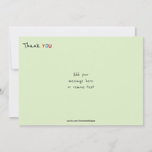 Bedankt van de kleine jongen foto groene Kaart (Achterkant)