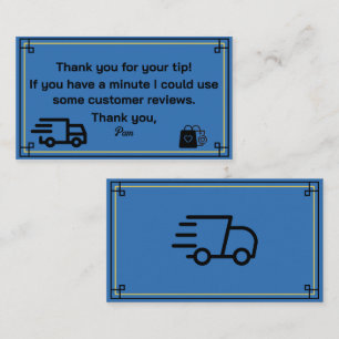 Bedankt van Delivery Driver Visitekaartje