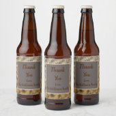 Bedankt van Family Animal Pattern Feathers Bier Etiket (Flessen)