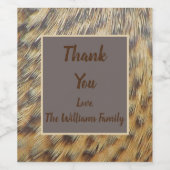 Bedankt van Family Animal Pattern Feathers Wijn Etiket (Enkel label)