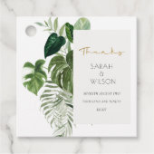 Bedankt van het groene handpalm Tropical Foliage W Bedankjes Labels (Voorkant)