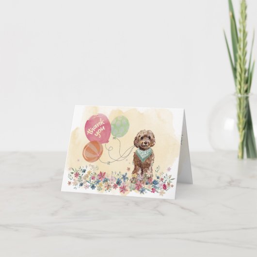 Bedankt van u en uw bruine Cockapoo-ballonnen (Voorkant)