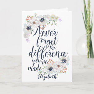 Bedankt, vergeet nooit het verschil bloemenpracht kaart