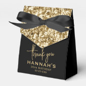 Bedankt Verjaardag Gouden Glitter Monogram Script Bedankdoosjes (Voorkant Zijde)