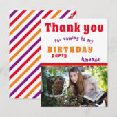 Bedankt Verjaardag Kaart met foto (Voorkant / Achterkant)