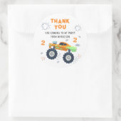 Bedankt Verjaardag Modern Monster Car Trucks Naam Ronde Sticker (Tas)