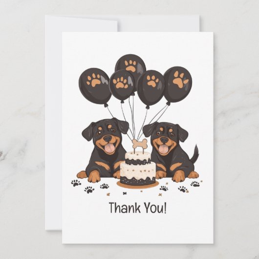 Bedankt Verjaardag Rottweiler Honden (Voorkant)