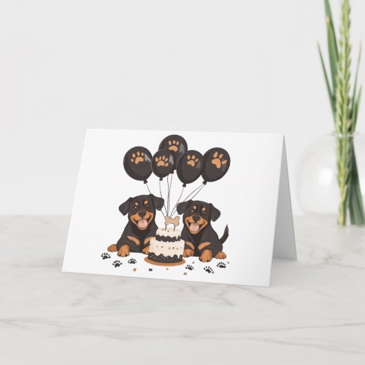 Bedankt Verjaardag Rottweiler Honden (Voorkant)