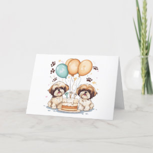 Bedankt Verjaardag Shih Tzu Dogs Verjaardagstaart