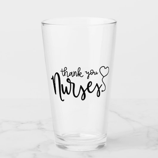 Bedankt verpleegsters | Fancy script Glas (Voorkant)