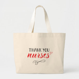 Bedankt verpleegsters   Fun Font Grote Tote Bag