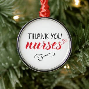 Bedankt verpleegsters Fun Font Metalen Ornament