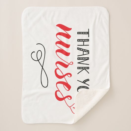 Bedankt verpleegsters | Fun Font Sherpa Deken (Voorkant)