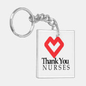 Bedankt verpleegsters | Rood hart Sleutelhanger (Voorkant Links)