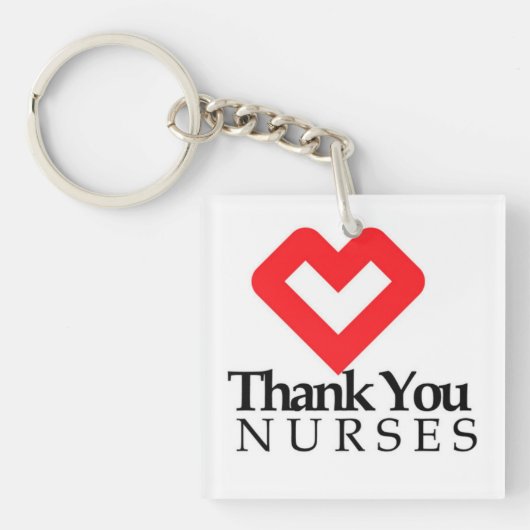 Bedankt verpleegsters | Rood hart Sleutelhanger (Voorkant)