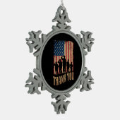 Bedankt Veterans Day American Flag Tin Sneeuwvlok Ornament (Links)