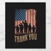 Bedankt Veterans Day American Flag Wijn Etiket (Enkel label)