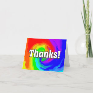 Bedankt! Vibrant Heat Wave Swirl Retro 70s verjaar Bedankkaart