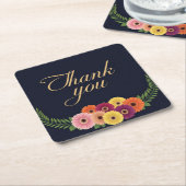 Bedankt Vierkante Kartonnen Onderzetter (Schuin)