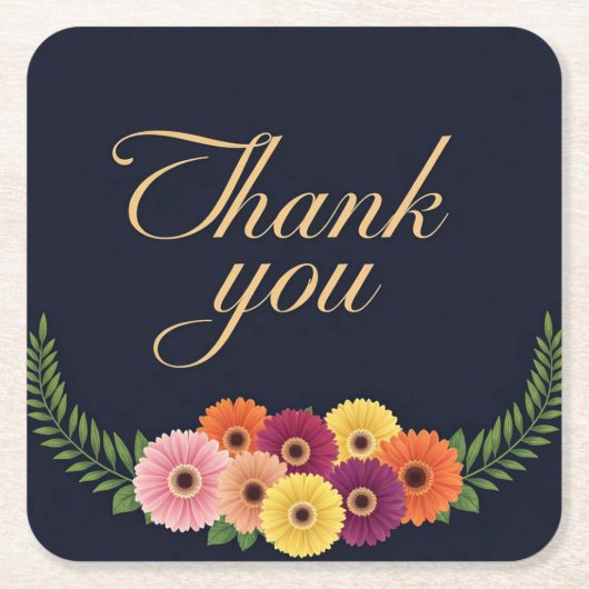 Bedankt Vierkante Kartonnen Onderzetter (Voorkant)