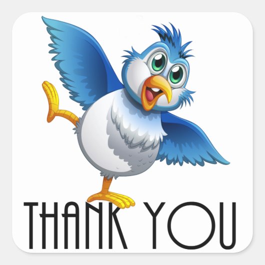 Bedankt Vierkante Sticker (Voorkant)