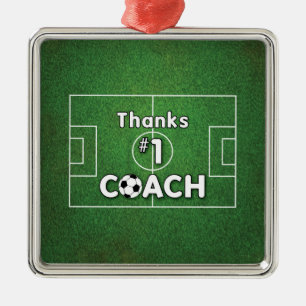 Bedankt Voetbal coach Grass Field Metalen Ornament