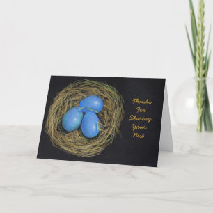 BEDANKT: VOGELEIEREN, NEST: KUNST BEDANKKAART