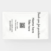 Bedankt voor aankoop naam titel hier QR scannen Spandoek (Horizontaal)