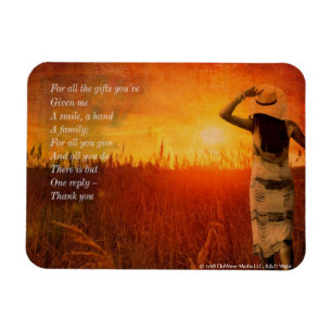 Bedankt voor alle cadeaus die je me hebt gegeven magneet