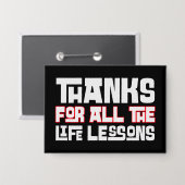 Bedankt voor alle levenslessen Typografie Button (Voorkant / Achterkant)