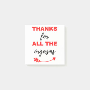 Bedankt voor alle orgasms Black Post-it® Notes