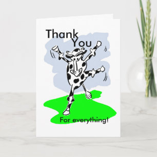 Bedankt voor alles! Dansende koe cartoon