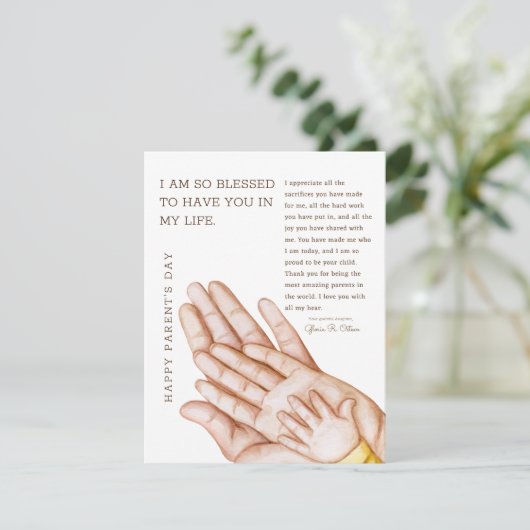 Bedankt voor alles, mam en pap Kaart (Staand voorkant)