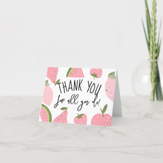 Bedankt voor alles wat je doet! – Roze vruchten on Feestdagen Kaart