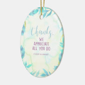 Bedankt voor alles wat u doet keramisch ornament (Links)