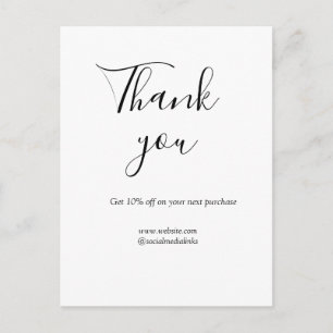 Bedankt voor bestelkorting code website social b briefkaart