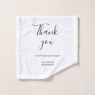 Bedankt voor bestelkorting code website social med washandje