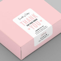 Bedankt voor bestellogo vrouwelijke roze verpakkin