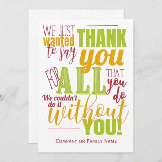 Bedankt voor dankbaarheid (Voorkant / Achterkant)