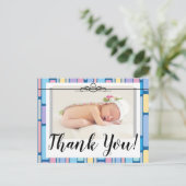 Bedankt voor de aankondiging van de geboorte Een f Briefkaart (Staand voorkant)