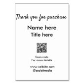 Bedankt voor de aankoop naam hier scannen QR (Achterkant)