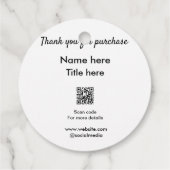 Bedankt voor de aankoop naam hier scannen QR Bedankjes Labels (Achterkant)