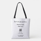 Bedankt voor de aankoop naam hier scannen QR Draagtas (Achterkant)