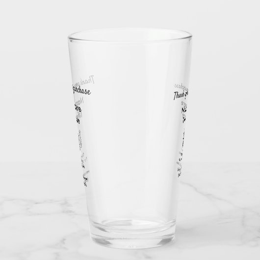 Bedankt voor de aankoop naam hier scannen QR Glas (Rechts)