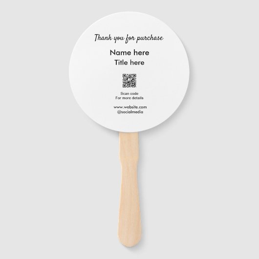 Bedankt voor de aankoop naam hier scannen QR Handwaaier (Voorkant)