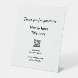 Bedankt voor de aankoop naam hier scannen QR Reclamebord Met Voetstuk